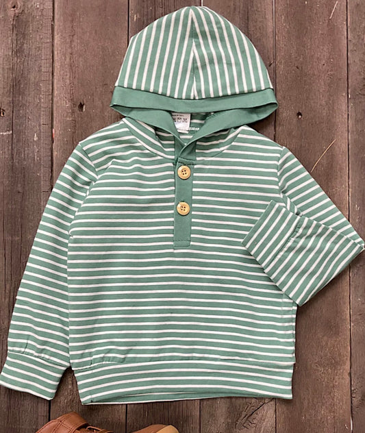 Striped Hooded Shirt